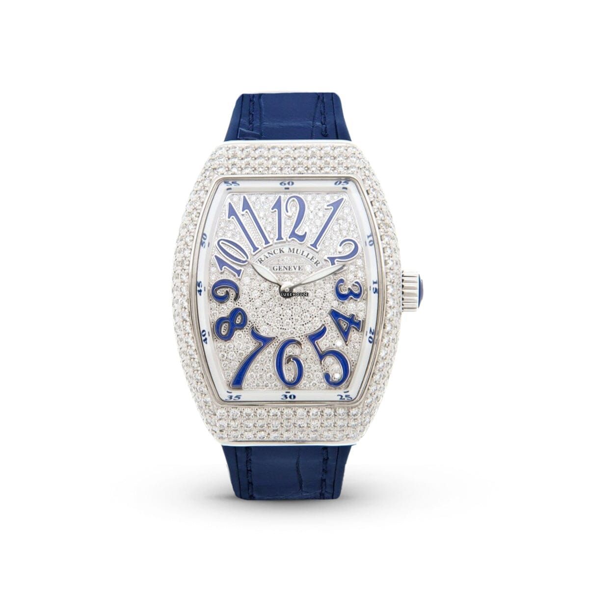 Franck Muller Vanguard V 32 QZ AC.BU BLC.BU AC White Dial Blue