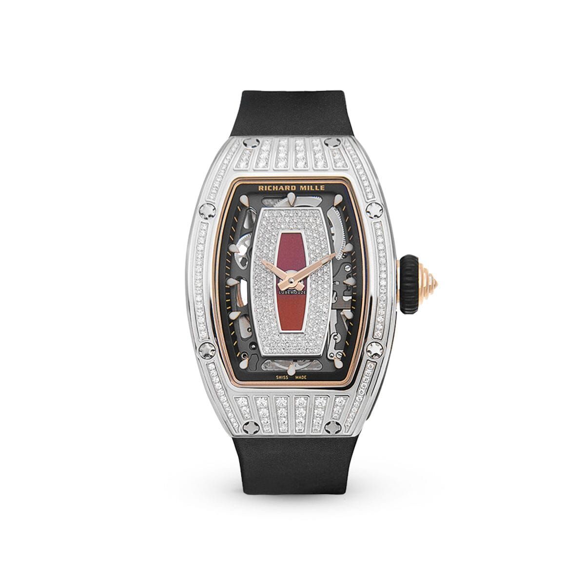 RM07-01 White Gold Medium Set Diamonds (Red Lips) Watches Richard Mille 