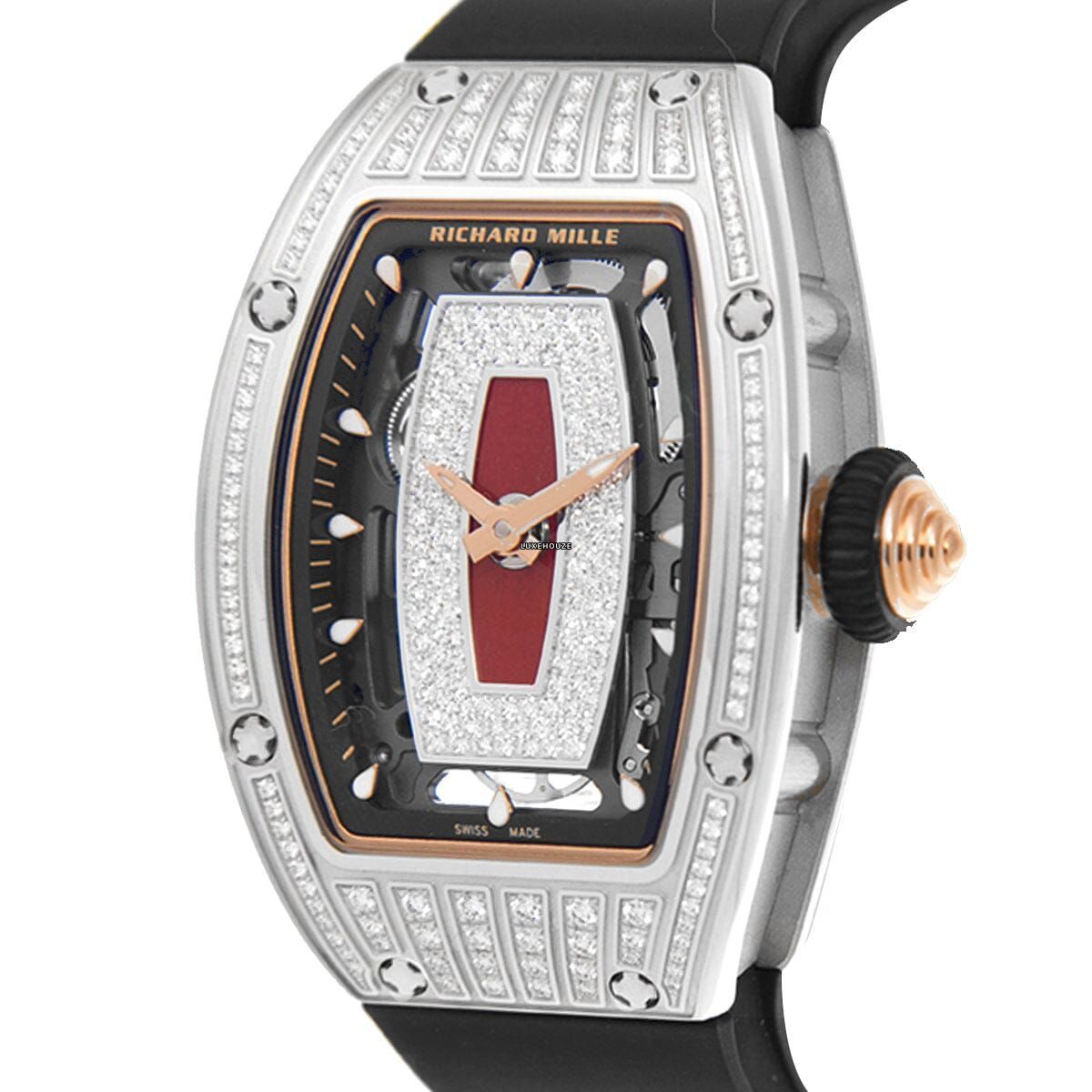 RM07-01 White Gold Medium Set Diamonds (Red Lips) Watches Richard Mille 