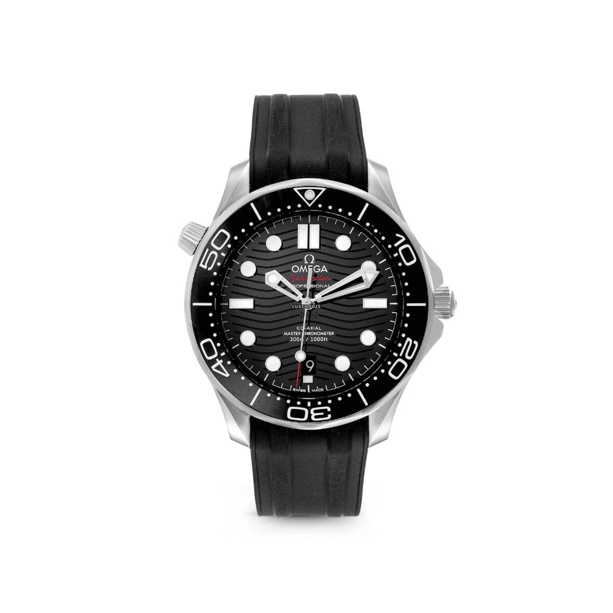 Seamaster Diver 300M 21032422001001 Black Dial, Rubber Strap Watches Omega 