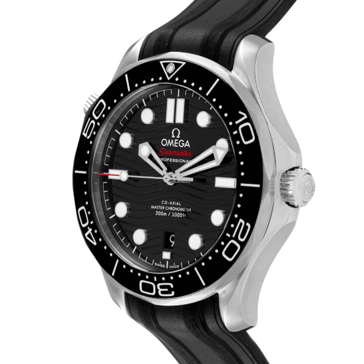 Seamaster Diver 300M 21032422001001 Black Dial, Rubber Strap Watches Omega 