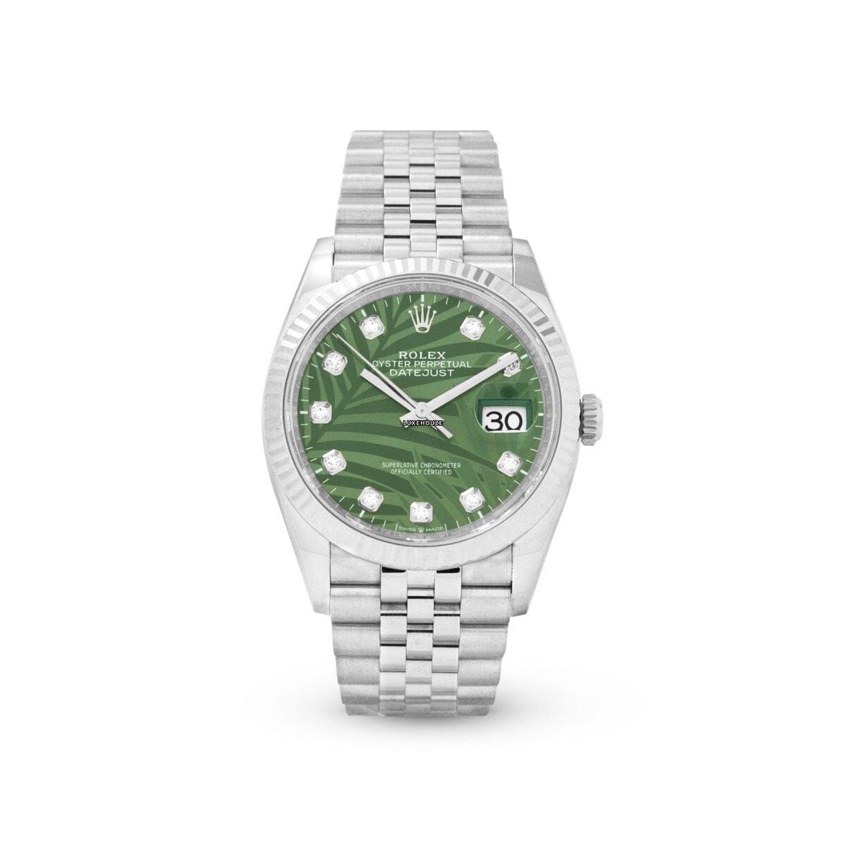 Datejust 36 126234G Green Palm Jubilee Watches Rolex 