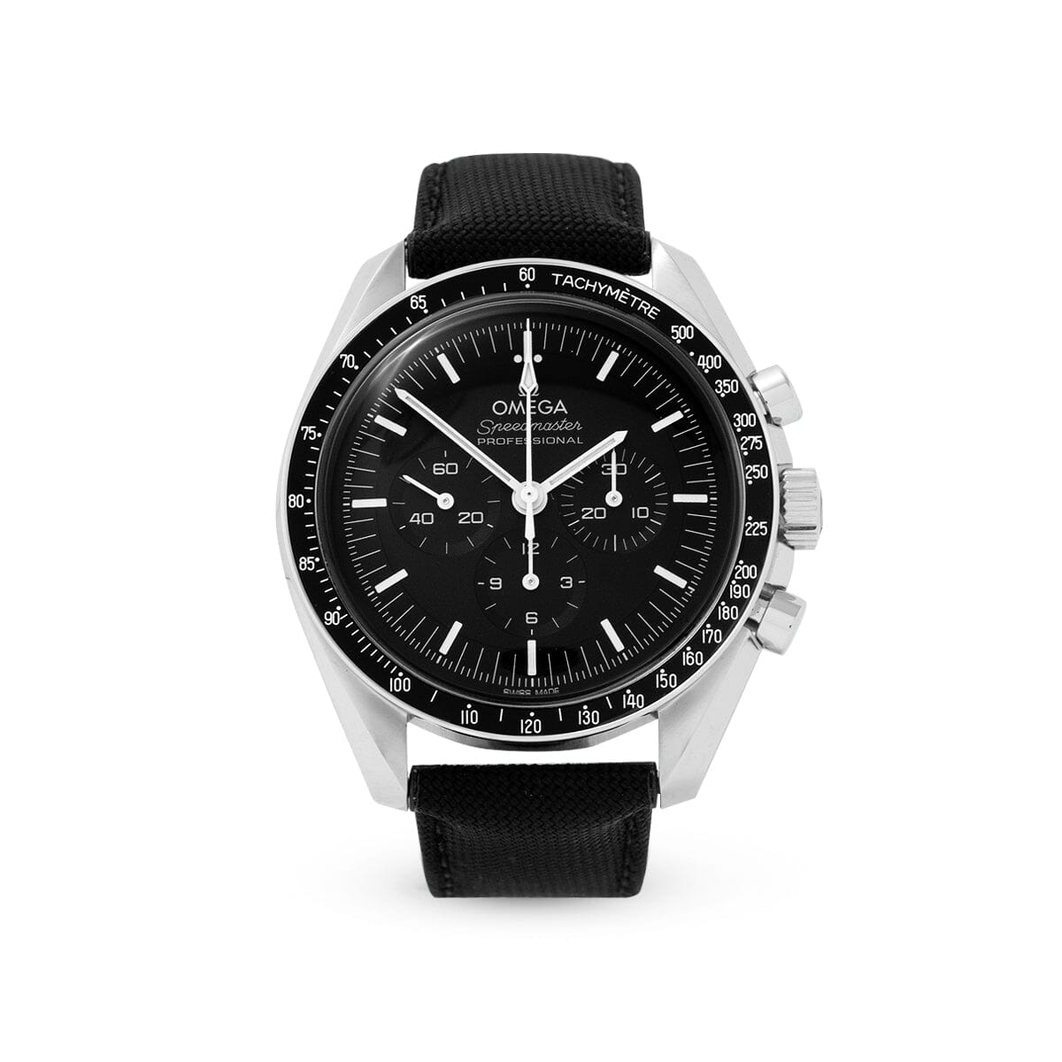 Speedmaster Moonwatch 31032425001001 Black Dial, Hesalite Crystal, Nylon Fabric Strap Watches Omega 