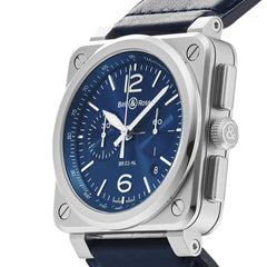 BR03 Chrono BR0394-BLU-ST/SCA Blue Watches Bell & Ross 