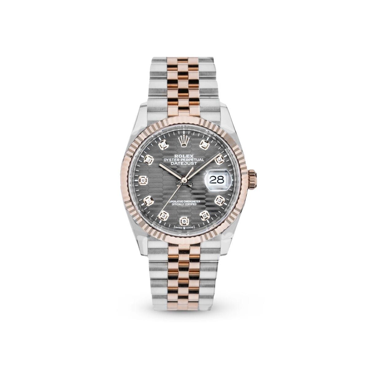 Datejust 36 126231G Grey Motif Jubilee Watches Rolex 