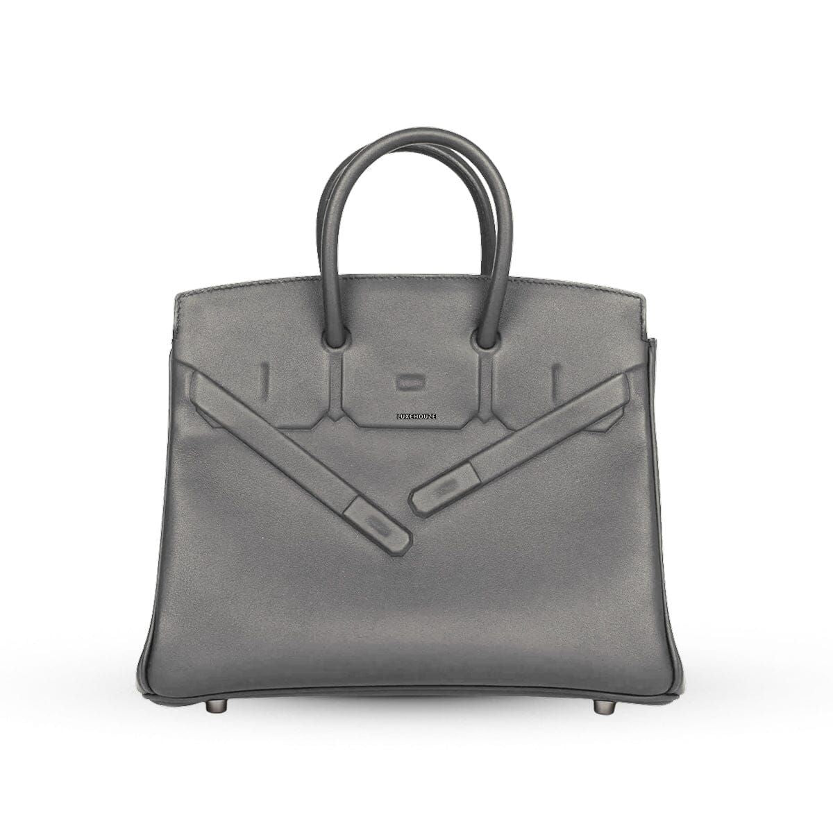 Birkin 25 Shadow Gris Meyer Swift B Handbags Hermes 