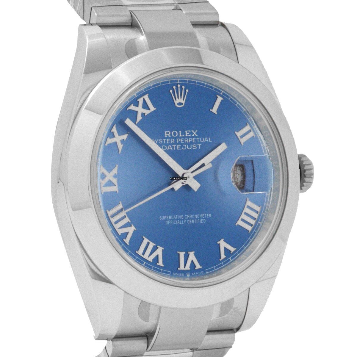 Datejust 41 126300 Blue Roman Oyster Watches Rolex 