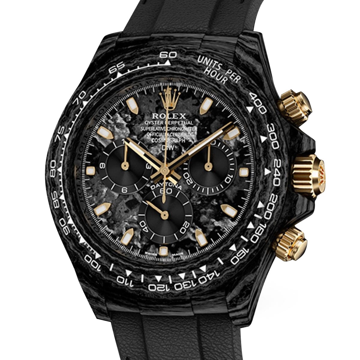 DiW Daytona Black and Gold Carbon Watches DiW 