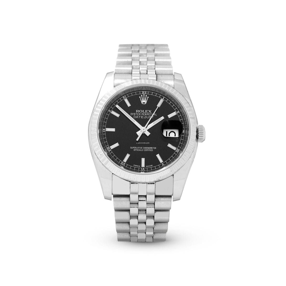 Datejust 36 116234 Black Index Jubilee Watches Rolex 