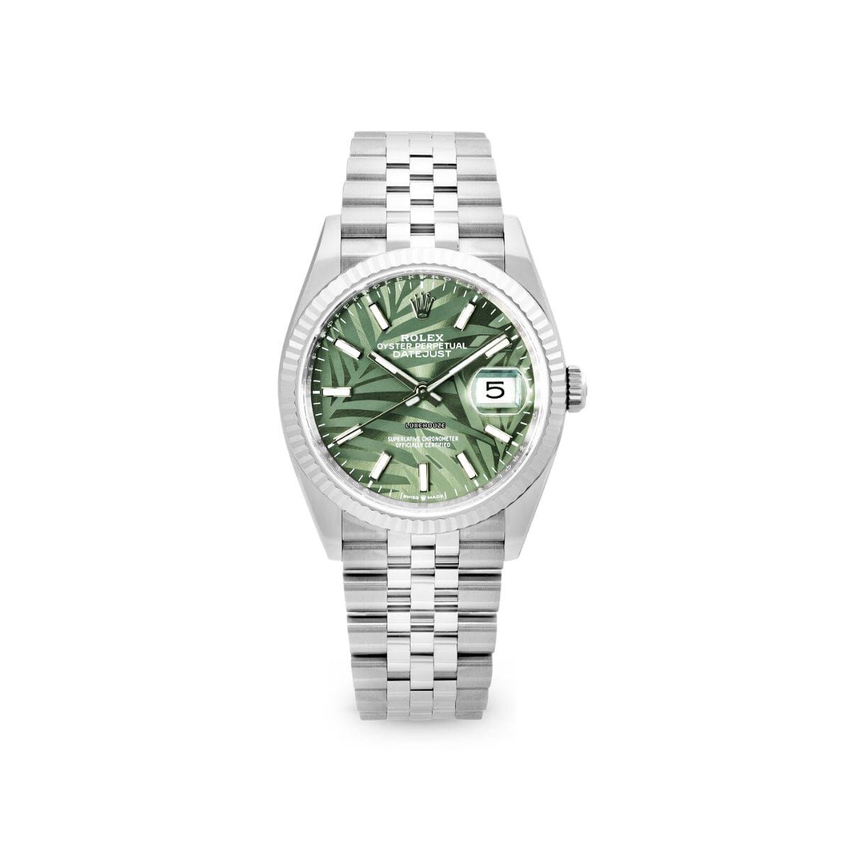 Datejust 36 126234 Green Palm Jubilee Watches Rolex 