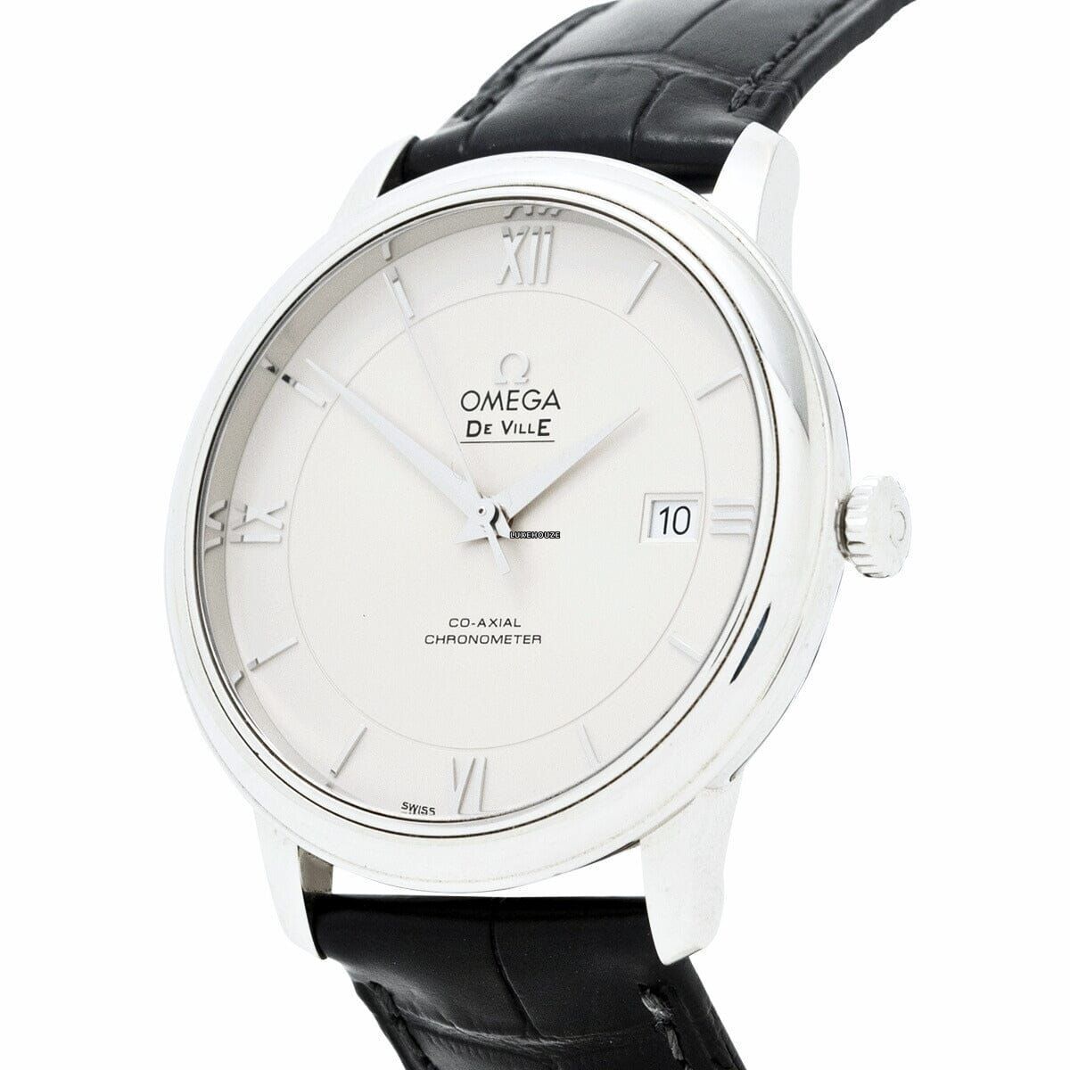 De Ville 42413402002001 White Dial, Leather Strap Watches Omega 
