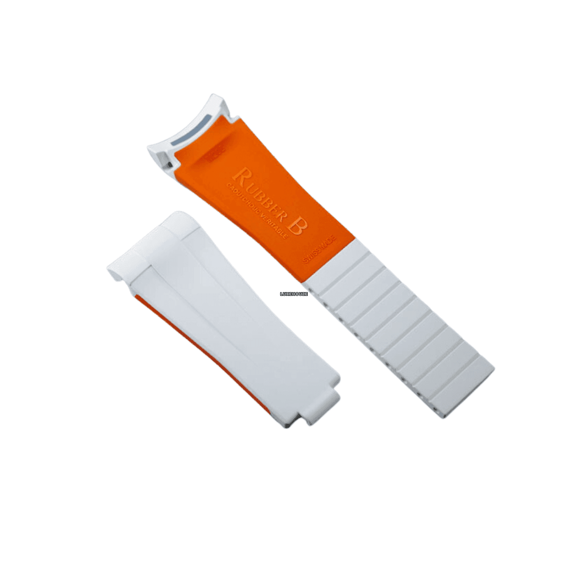 Explorer 226570 Classic Series Vulchromatic® Watch Bands RUBBER B Arctic White / Mandarin Orange 