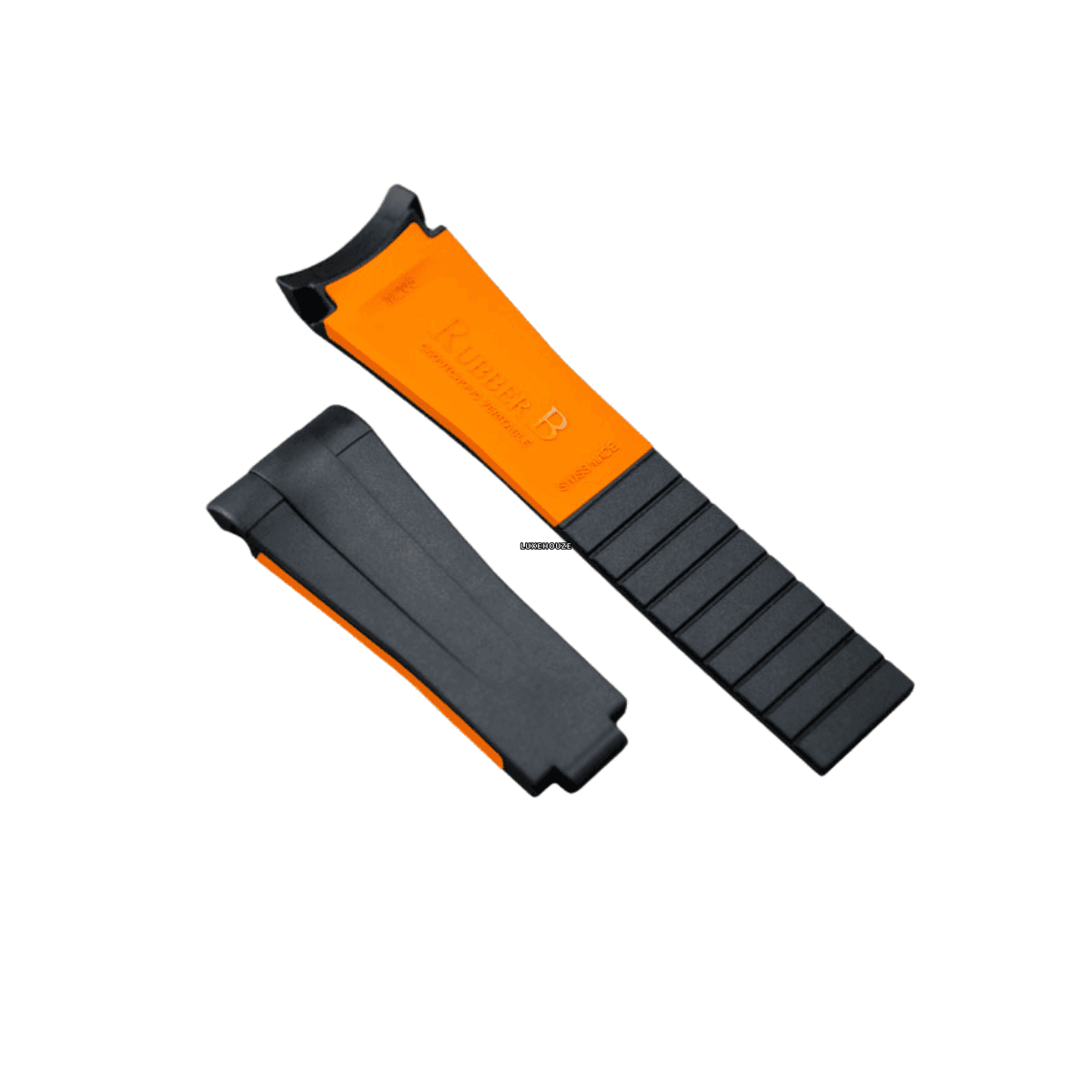 Explorer 226570 Classic Series Vulchromatic® Watch Bands RUBBER B Jet Black / Mandarin Orange 