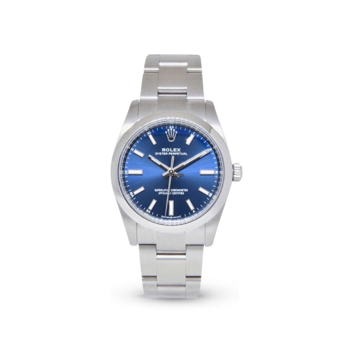 Oyster Perpetual 34 124200 Blue Watches Rolex 