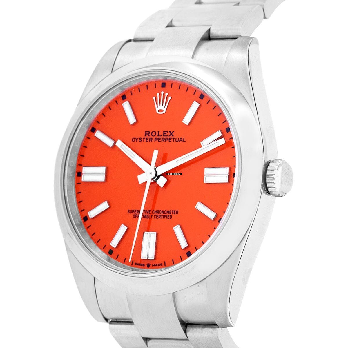 Oyster Perpetual 41 124300 Coral Red Watches Rolex 