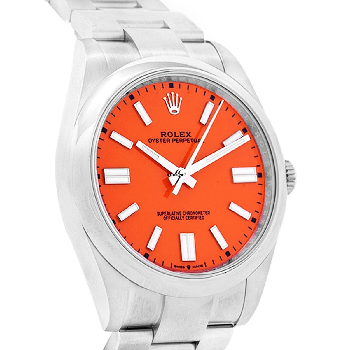 Oyster Perpetual 41 124300 Coral Red Watches Rolex 