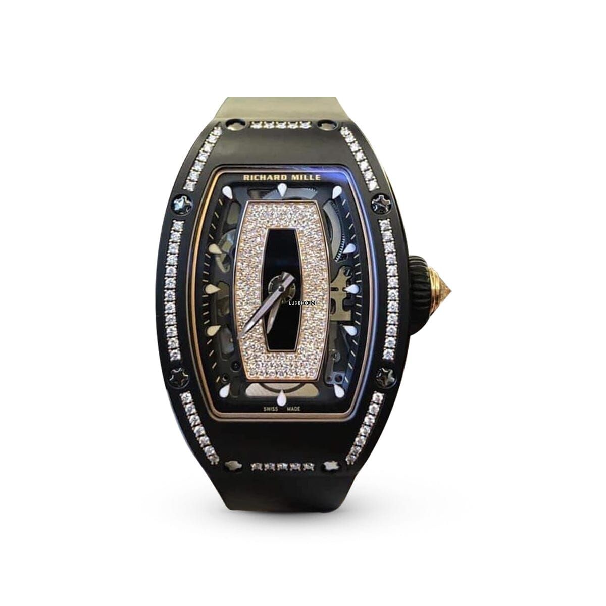 RM07-01 Black Ceramic 1 Row Diamonds (Black Lips) Watches Richard Mille 