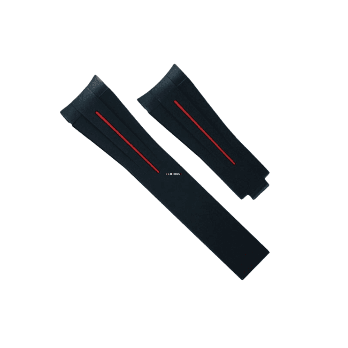 Sport Models Plus Classic Series Vulchromatic® Watch Bands RUBBER B Jet Black / Red Devil 