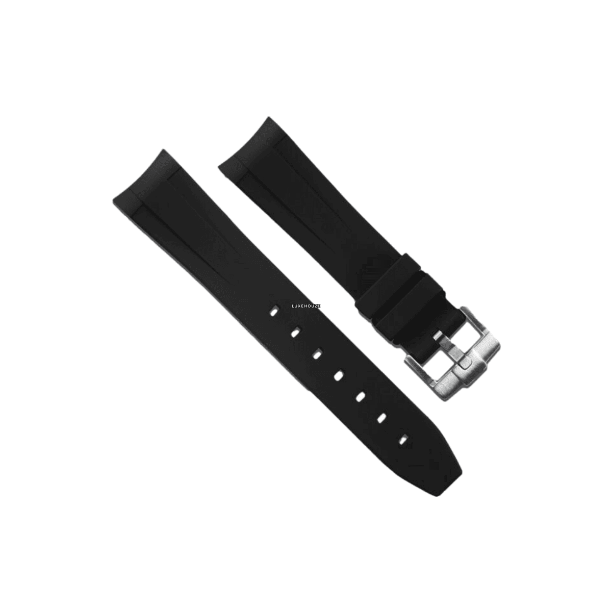 Sport Models Plus Tang Buckle Series Watch Bands RUBBER B Jet Black 