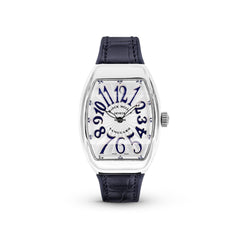 Vanguard V 32 QZ AC.BU (BLC.BU AC) (White Dial, Blue Numbers) Watches Franck Muller 