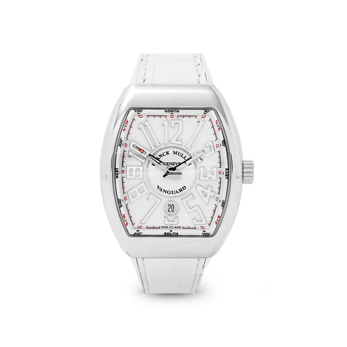 Vanguard V 41 SC DT AC.BLC (BLC. BLC AC) (White Dial, White Numbers) Watches Franck Muller 