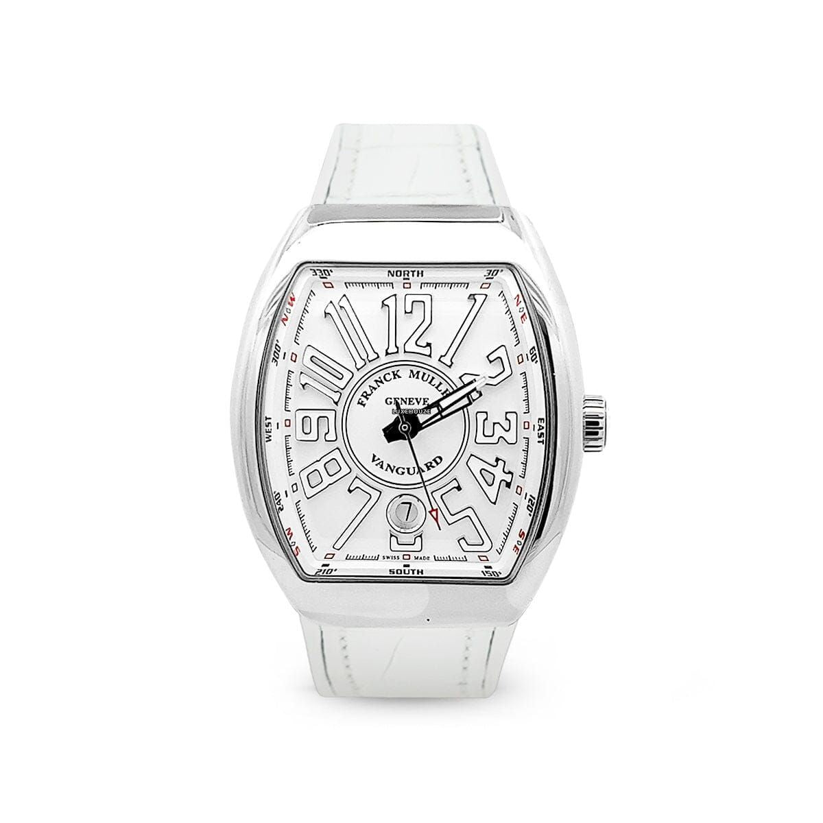 Vanguard V 41 SC DT AC.BLC (BLC. BLC AC) (White Dial, White Numbers) Watches Franck Muller 