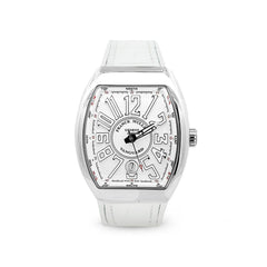 Vanguard V 41 SC DT AC.BLC (BLC. BLC AC) (White Dial, White Numbers) Watches Franck Muller 