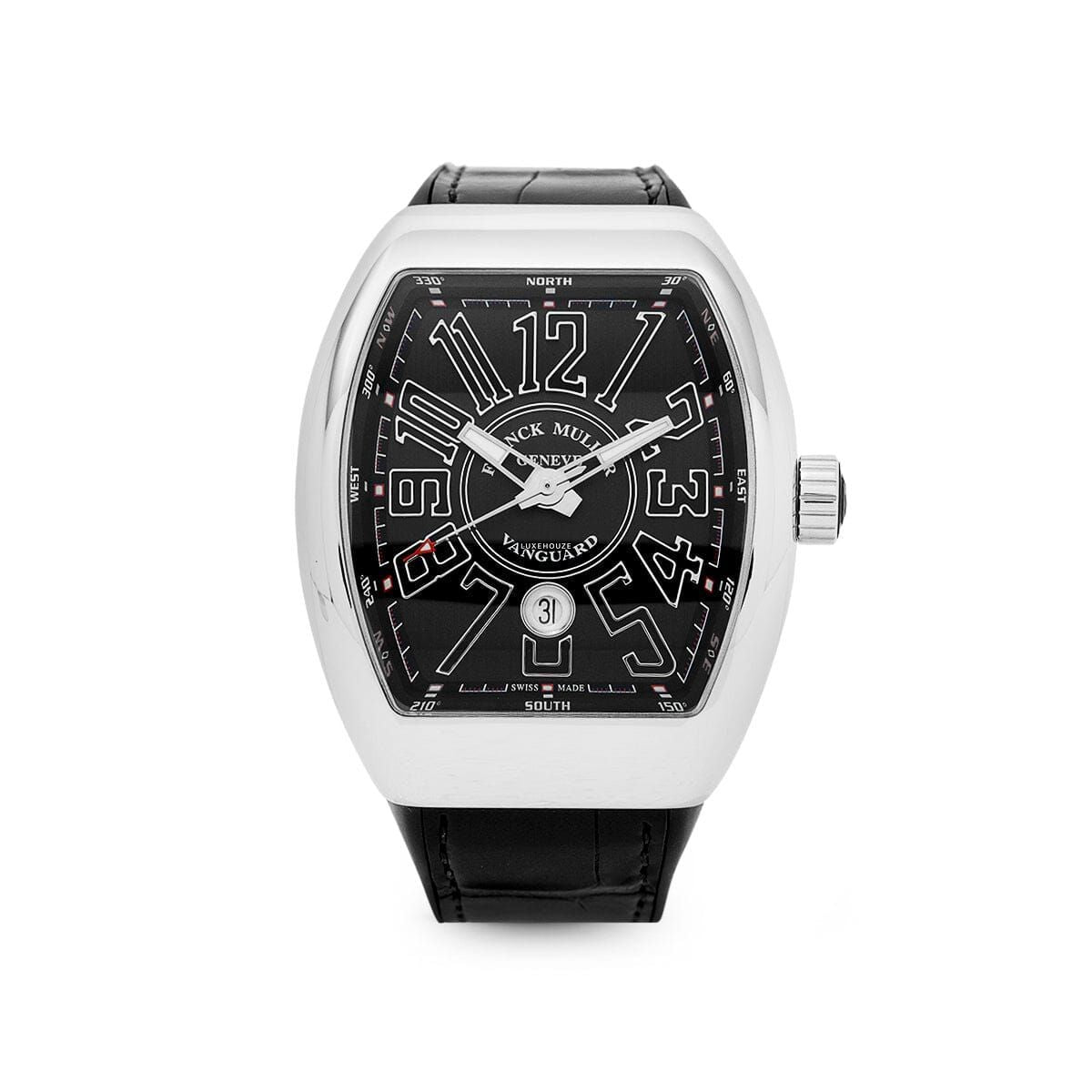 Vanguard V 45 SC DT AC.NR (NR.NR AC) (Black Dial, Black Numbers) Watches Franck Muller 