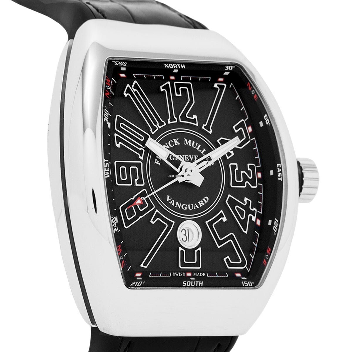 Vanguard V 45 SC DT AC.NR (NR.NR AC) (Black Dial, Black Numbers) Watches Franck Muller 