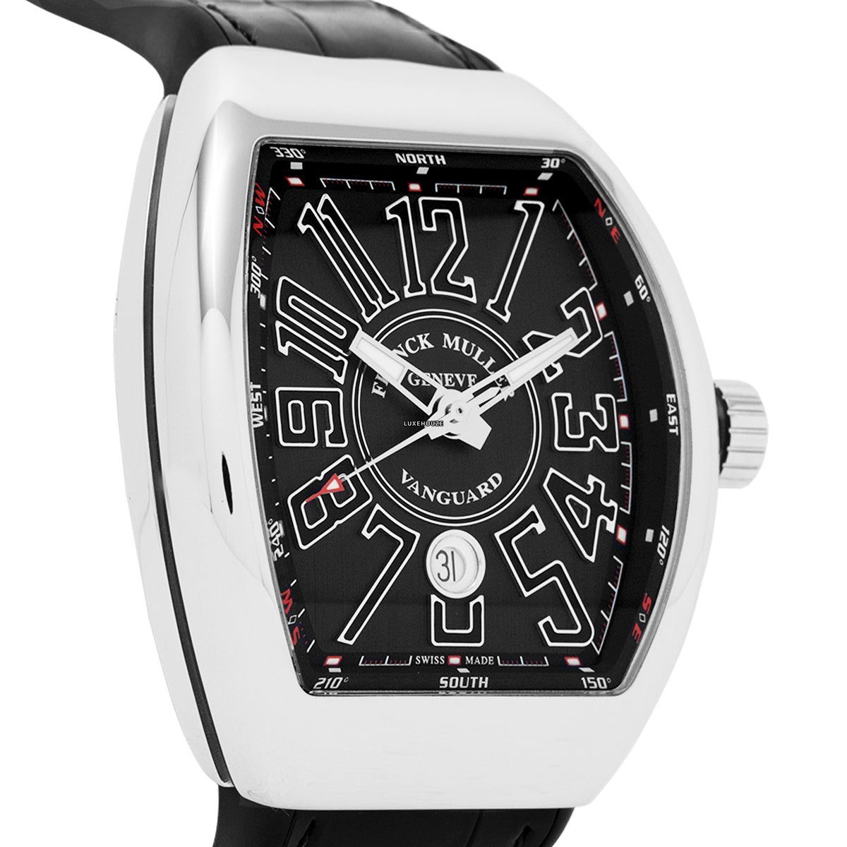 Vanguard V 45 SC DT NR AC (Black Dial, Black Numbers) Watches Franck Muller 